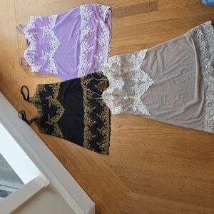 3 Wacoal / Intimissimi Multiple Sheer Lace Chemises
